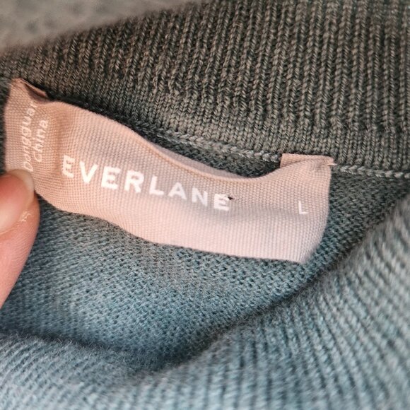Everlane Wool Cotton Short Sleeve Turtle Neck Tee Sweater Green - Picture 11 of 12